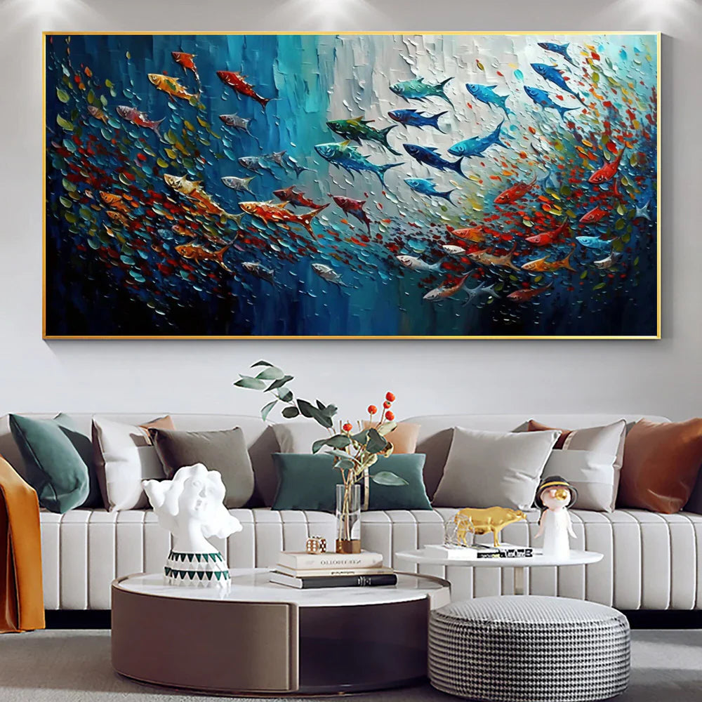 Colorful Abstract Textured Animal Canvas Art #DW029