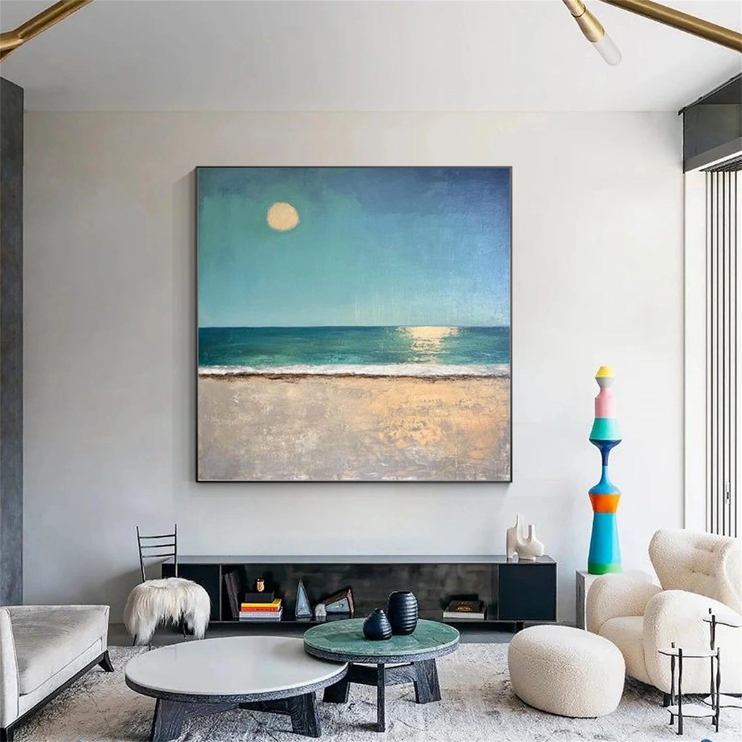 Abstract Ocean And Sky Canvas Art #OC148