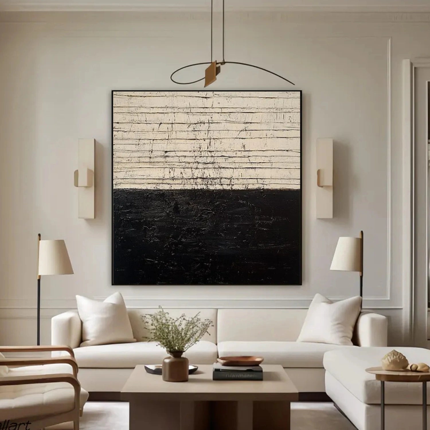 Black and White Wabi Sabi Textured Wall Art #VS093