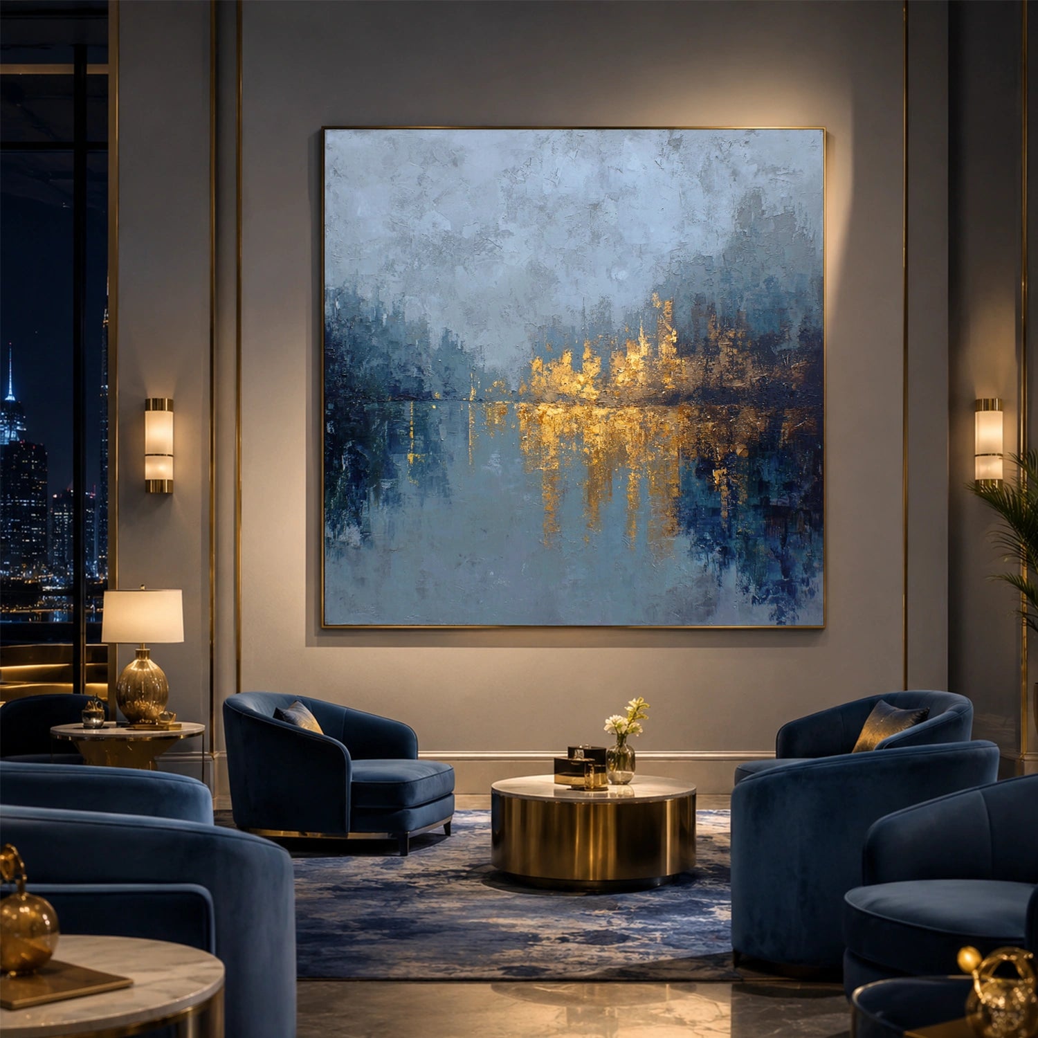 Abstract Ocean And Sky Canvas Art #OC201