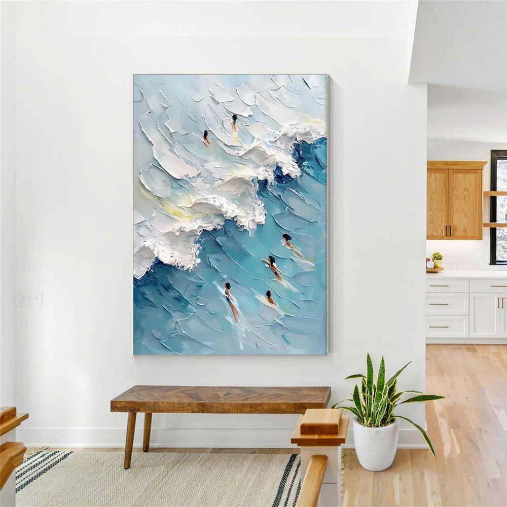 Swimming Sport Textured Canvas Painting #PB024