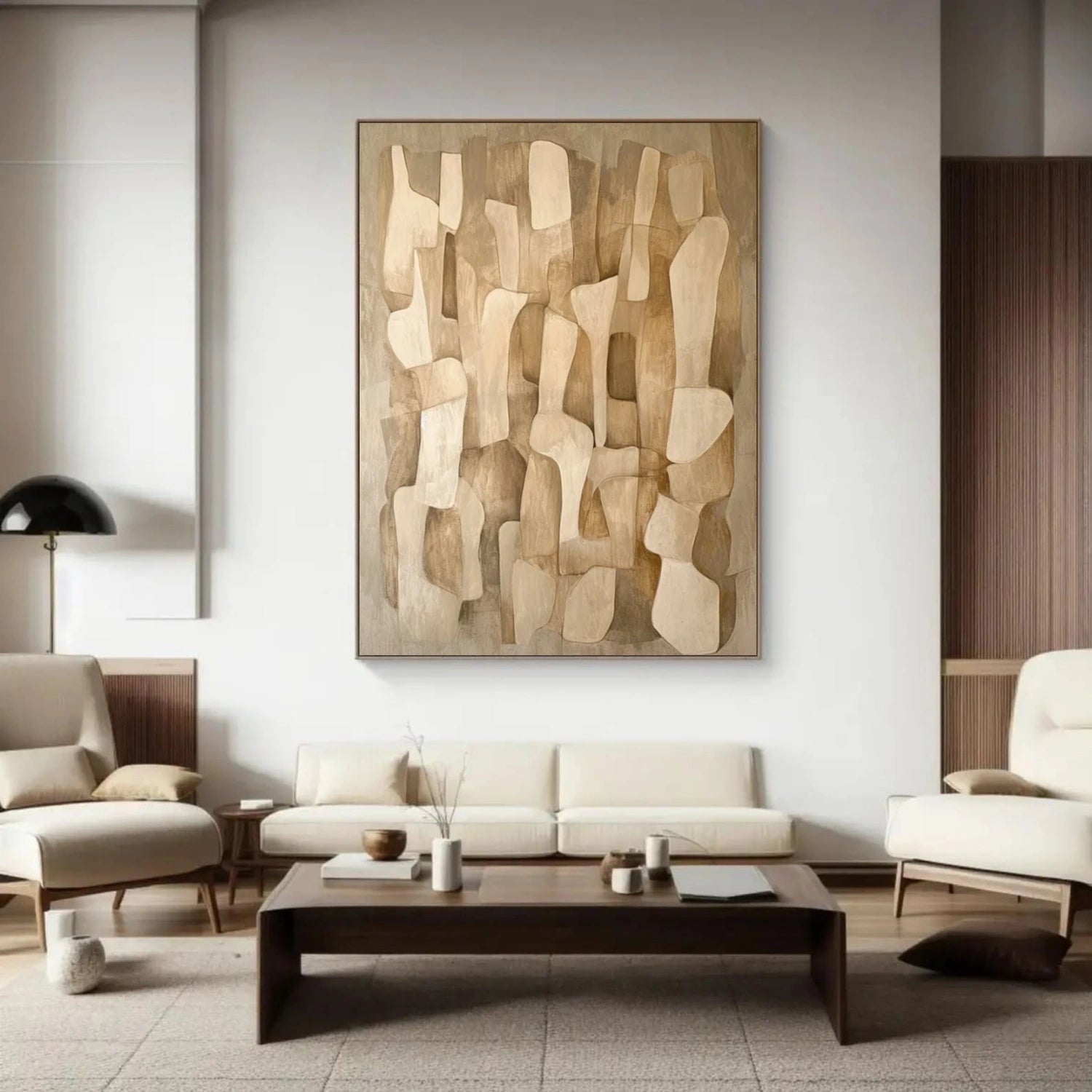 Beige and Brown Abstract Wall Art #VA152
