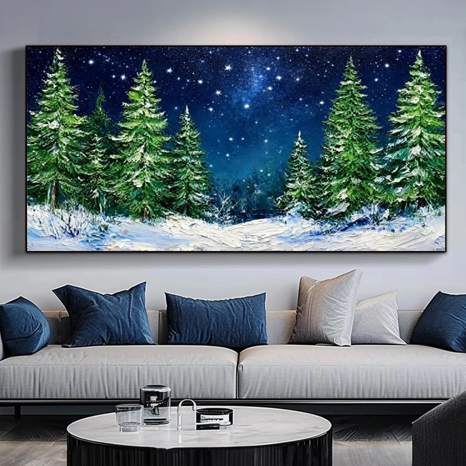 Abstract Flower And Tree Textured Canvas Art #MF108