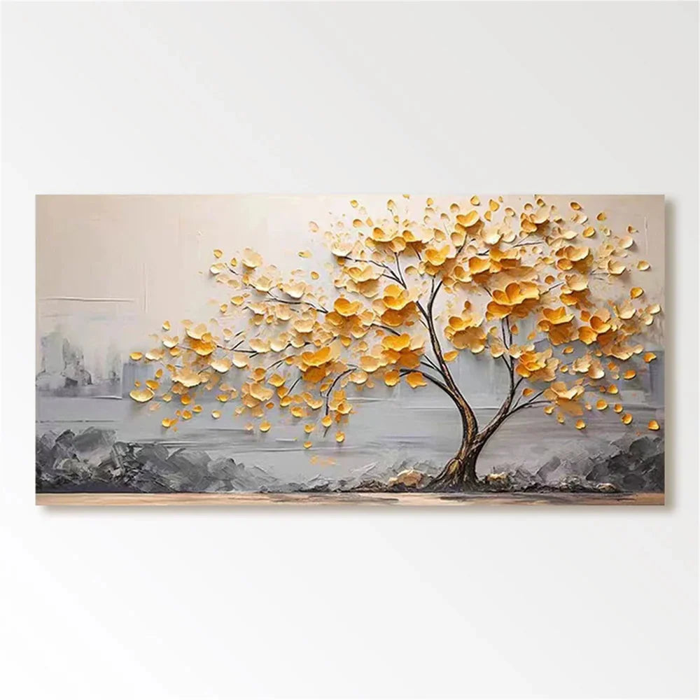 Abstract Flower And Tree Textured Canvas Art #MF007