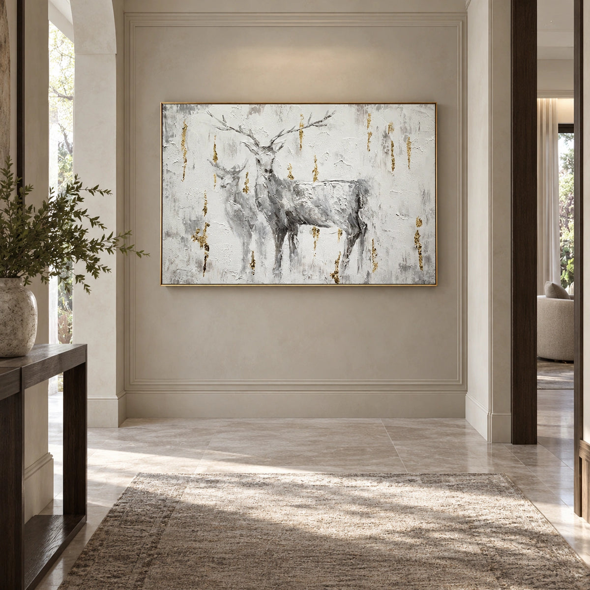 Abstract Animal Deer Canvas Art #DW171