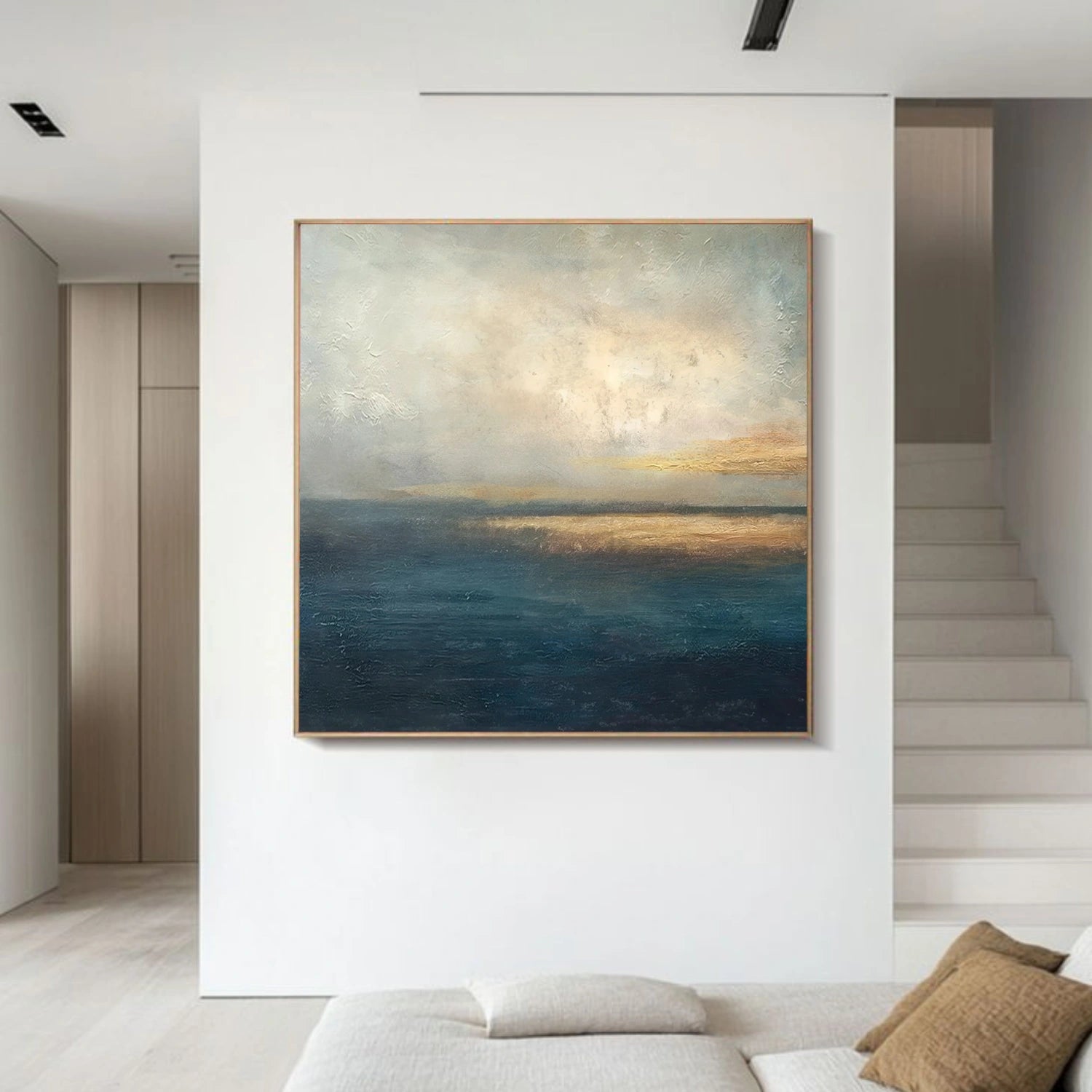 Blue and Gold Abstract Wall Art #VA211