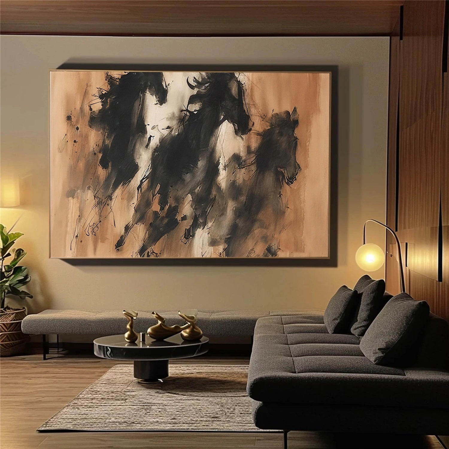 Abstract Animal Horse Canvas Art #DW117