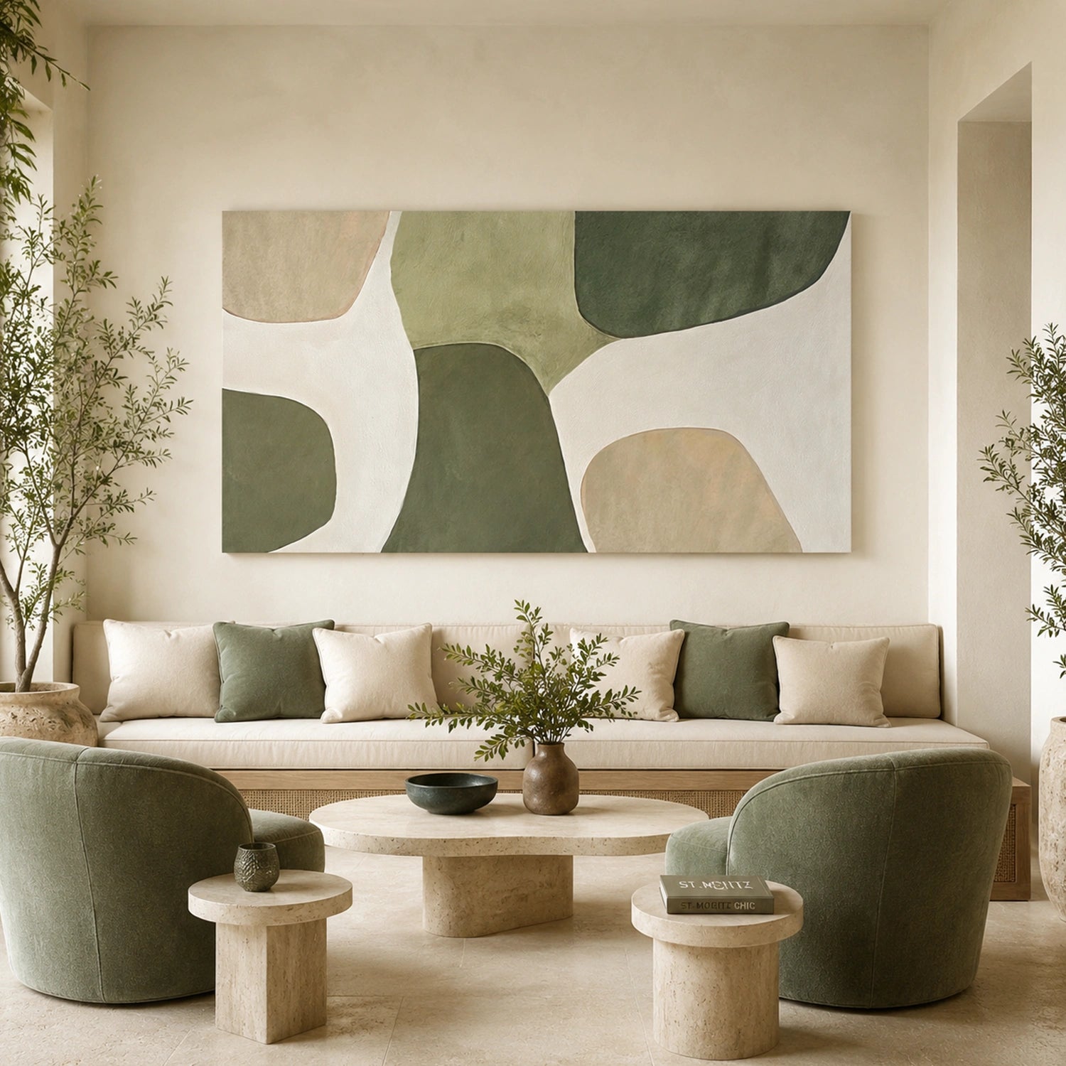 Green Minimalist Canvas Art #WM159