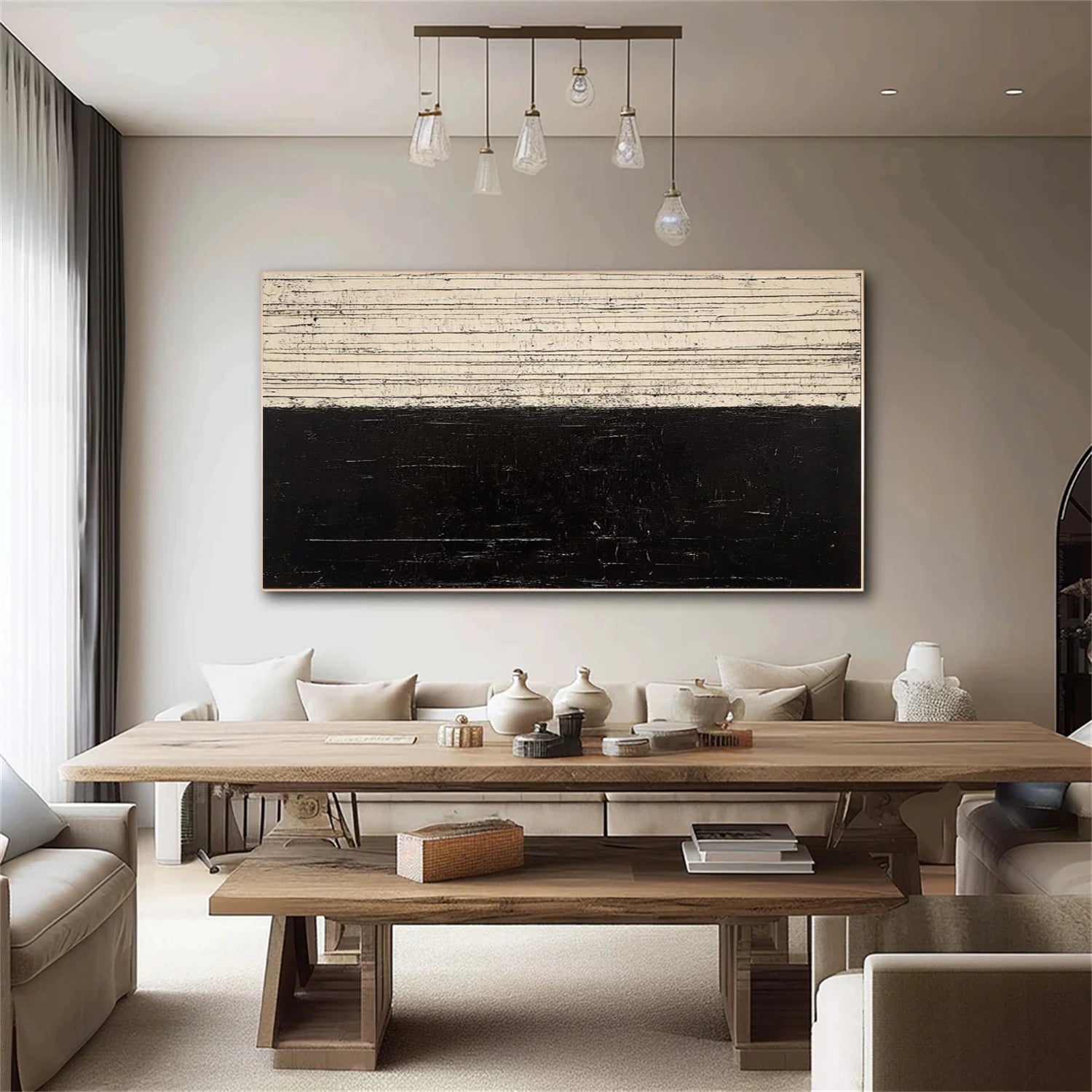 Black and White Wabi Sabi Textured Wall Art #VS094