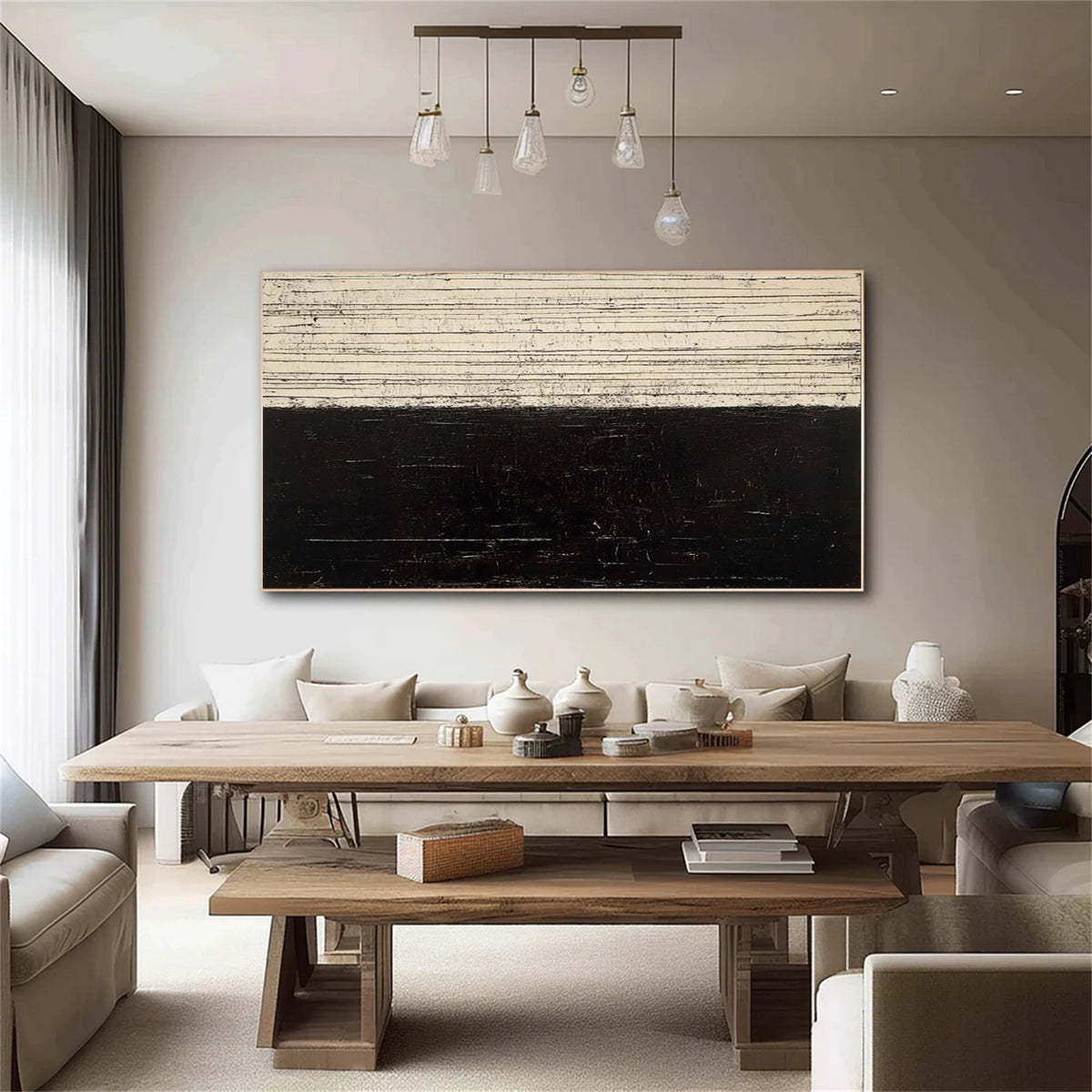 Black and White Wabi Sabi Textured Wall Art #VS094