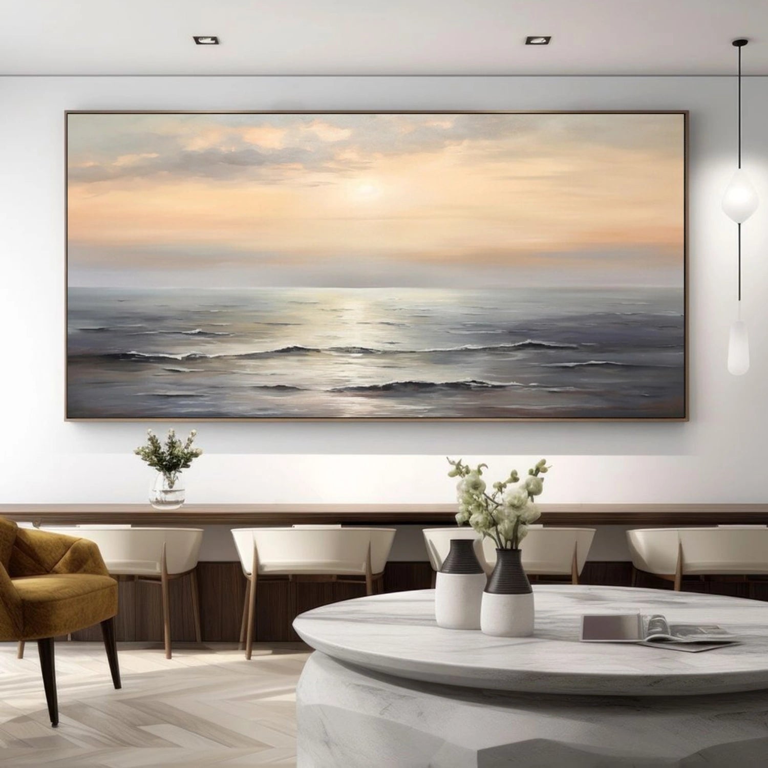Abstract Ocean And Sky Canvas Art #OC077