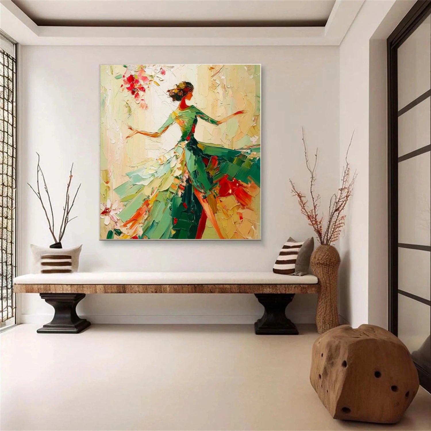 Colorful Abstract Portrait Textured Wall Art # LA031