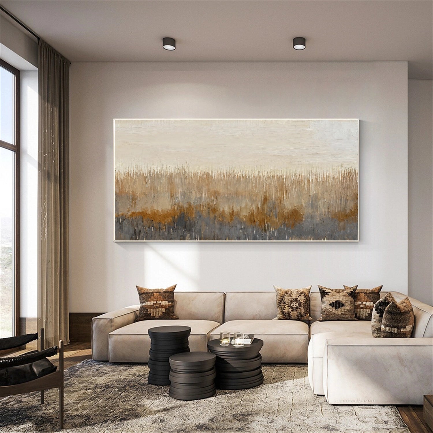 Beige and Brown Abstract Wall Art #VA201