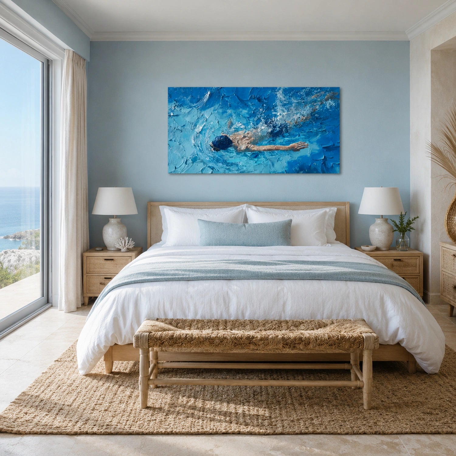 Swimming Sport Canvas Painting #PB098
