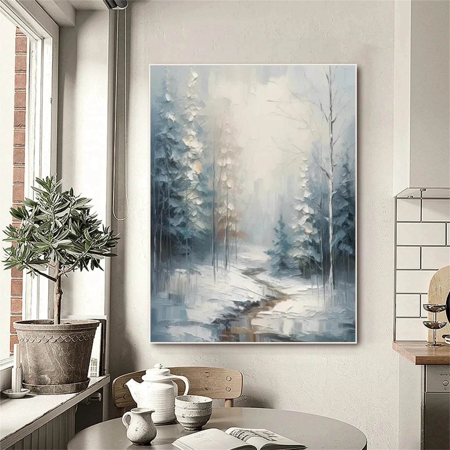 Abstract Flower And Tree Textured Canvas Art #MF088