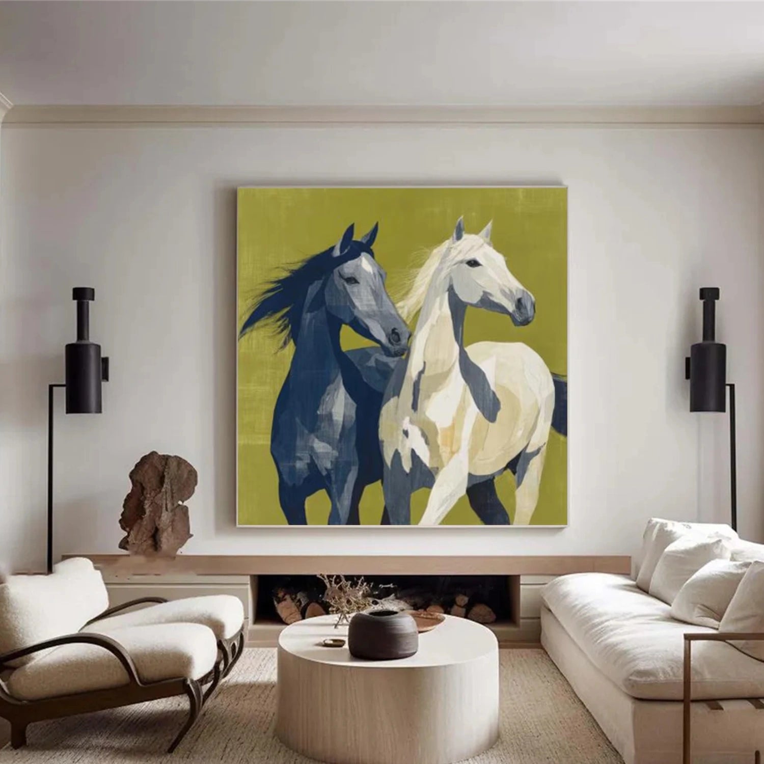Abstract Animal Horse Canvas Art #DW083