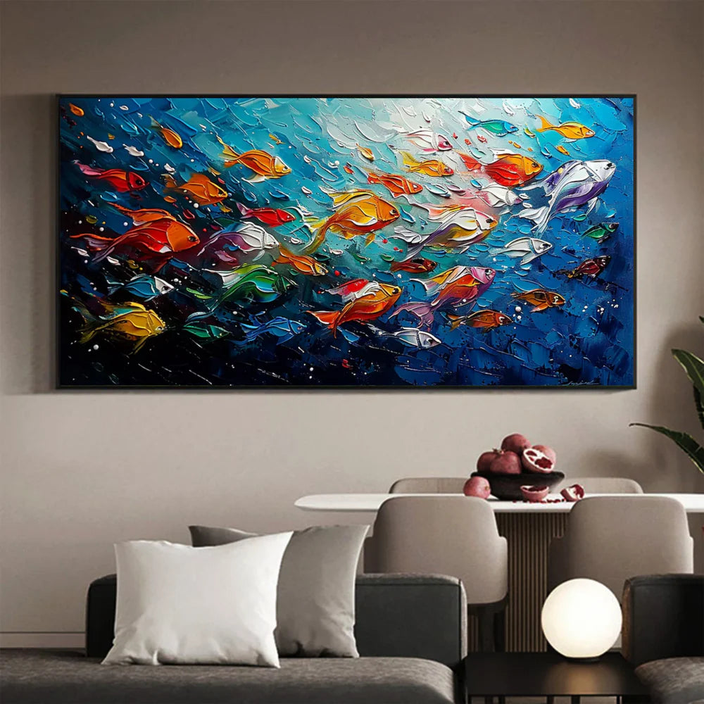 Colorful Abstract Textured Animal Canvas Art #DW024