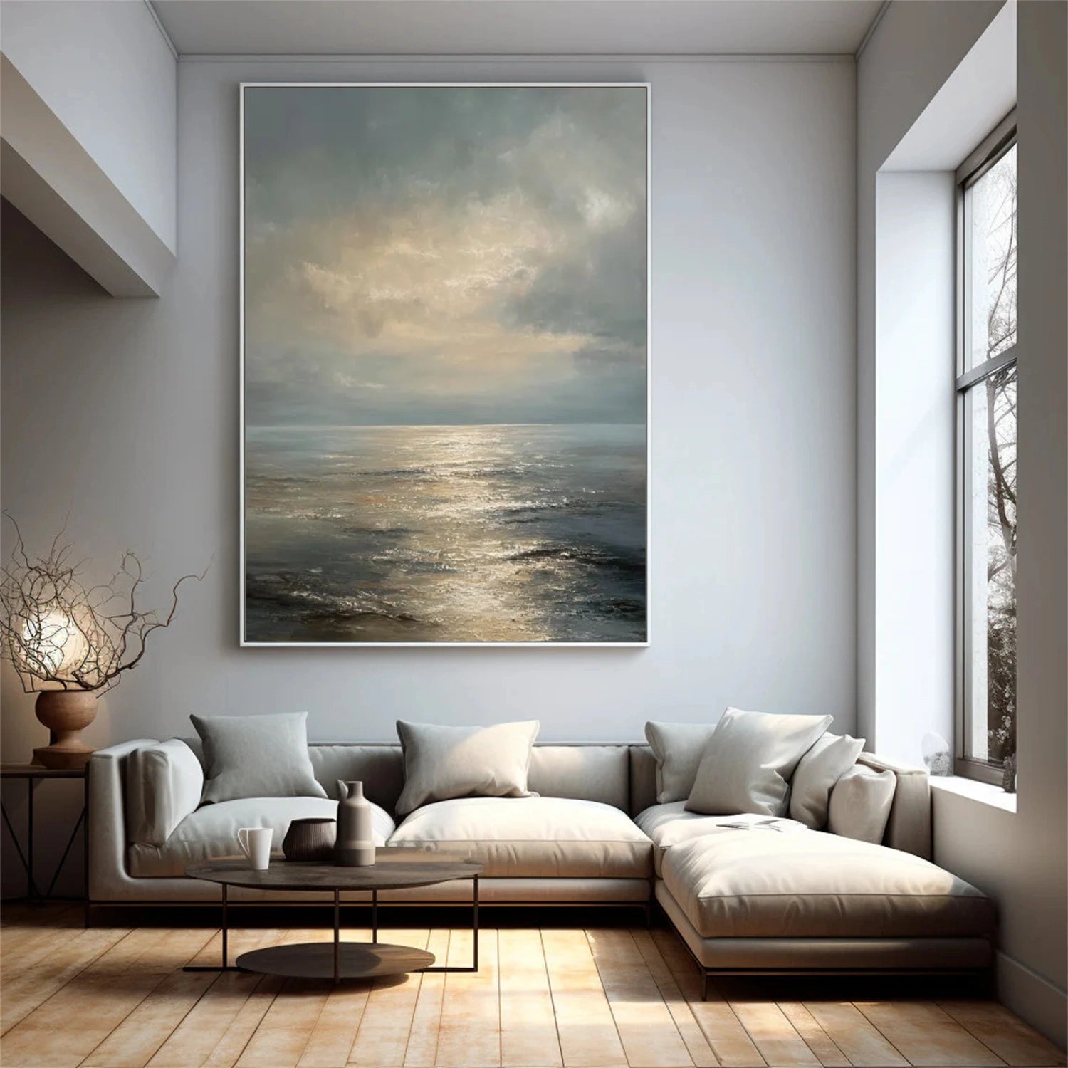 Abstract Ocean And Sky Canvas Art #OC099