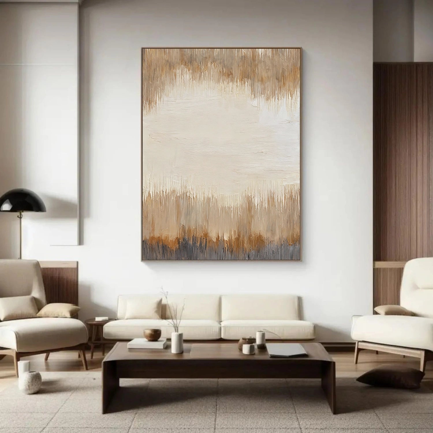 Beige and Brown Abstract Wall Art #VA205