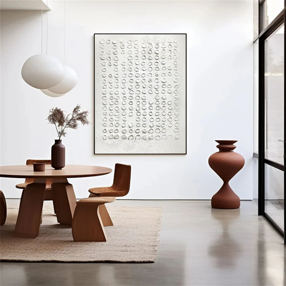 White Minimalist Textured Wall Art #WM050