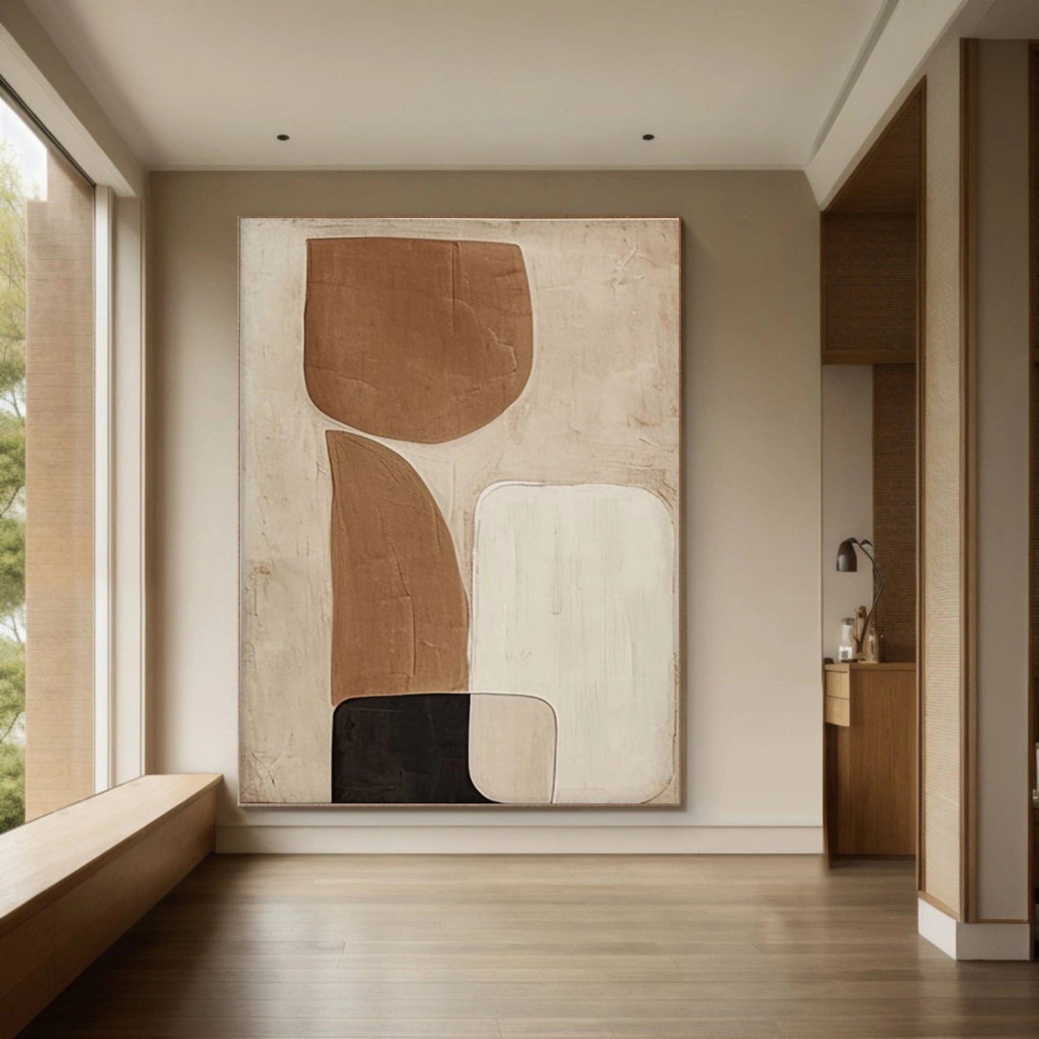 Beige and Brown Abstract Wall Art #VA162