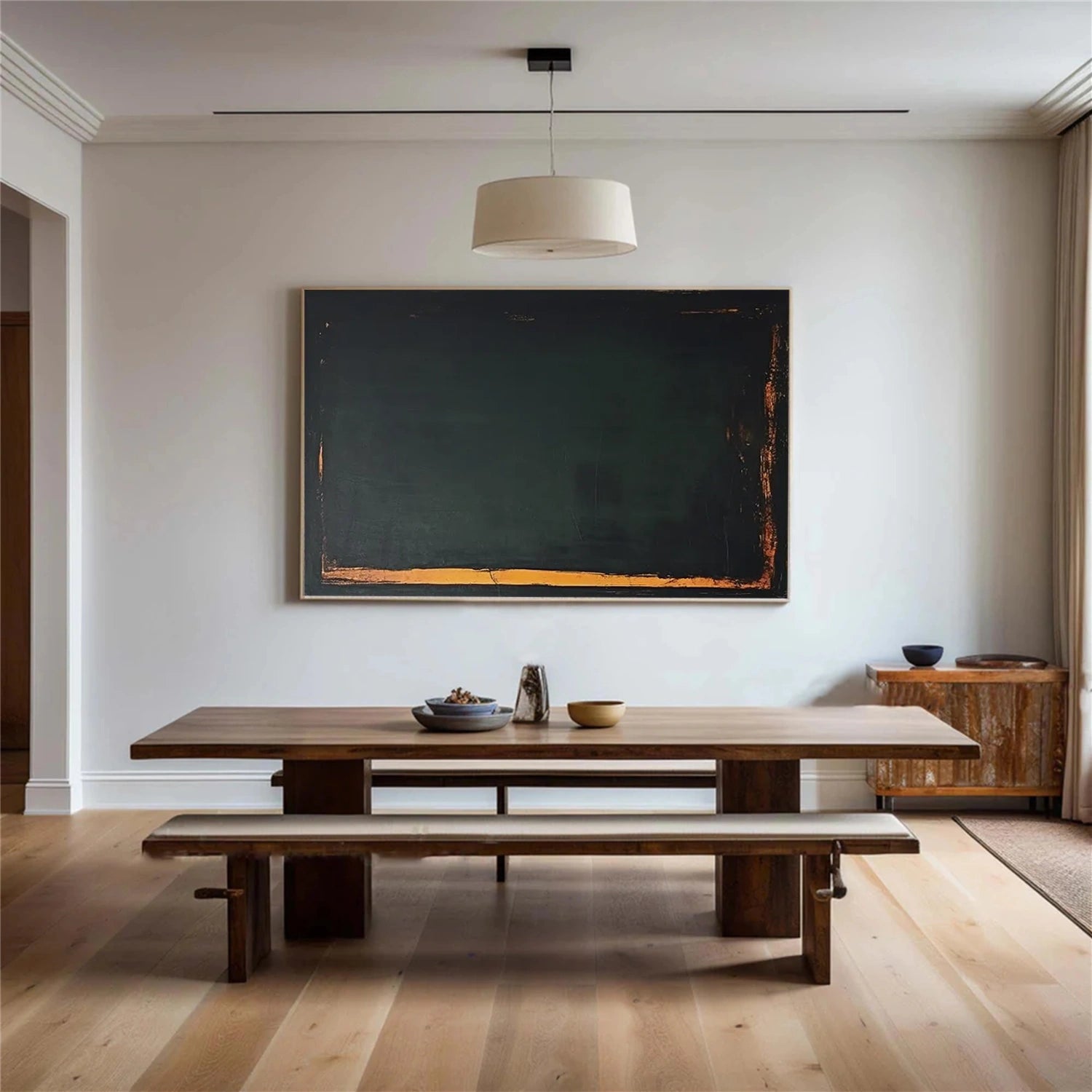 Black Minimalist Canvas Art #WZ124