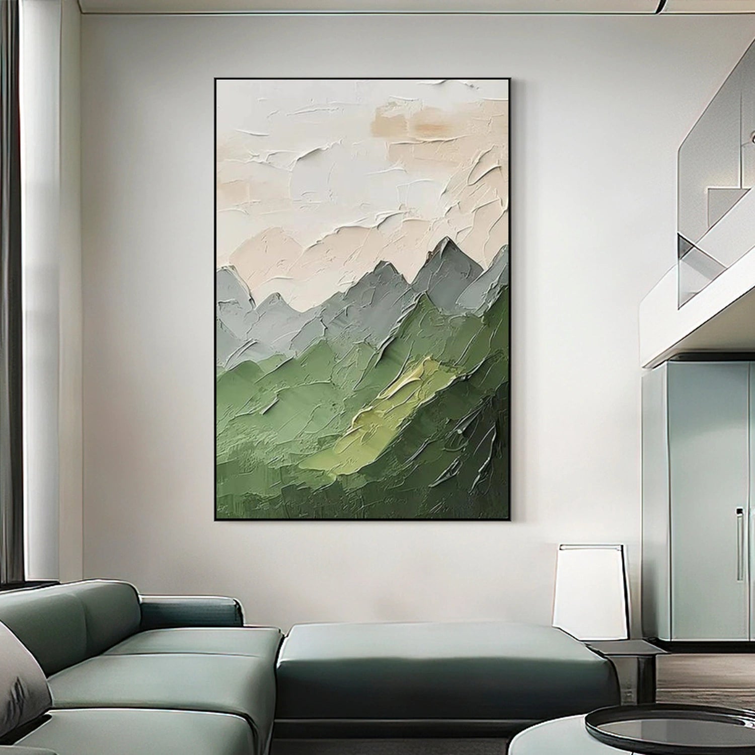 Abstract Mountain Textured Canvas Art #BT083