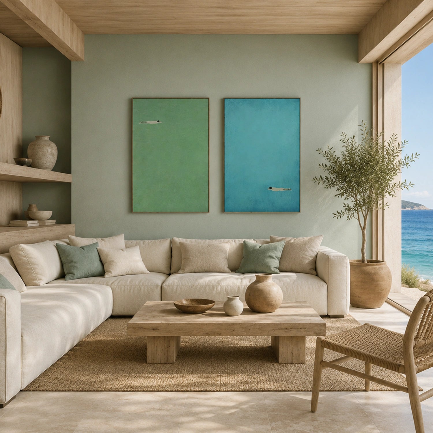 Swimming Sport Textured Canvas Painting #PB096