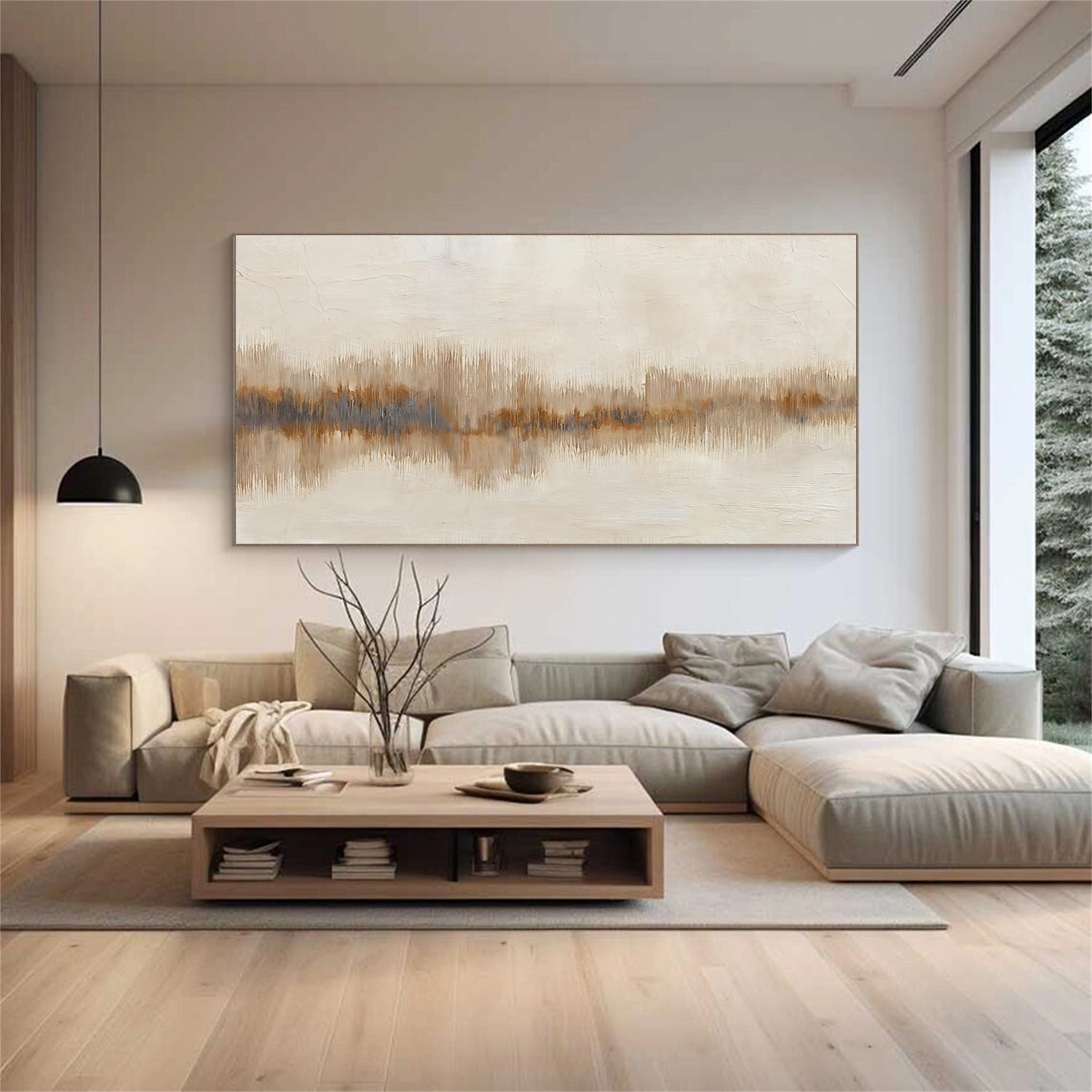 Beige and Brown Abstract Wall Art #VA207