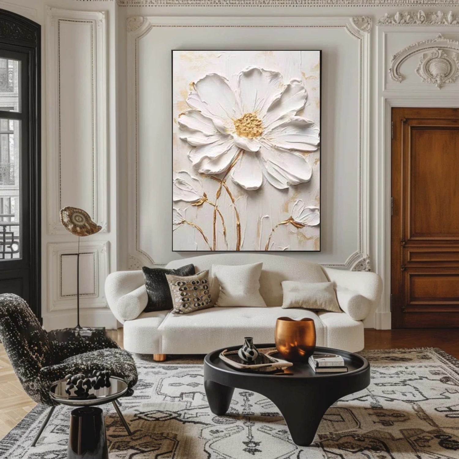 Abstract Flower And Tree Textured Canvas Art #MF161