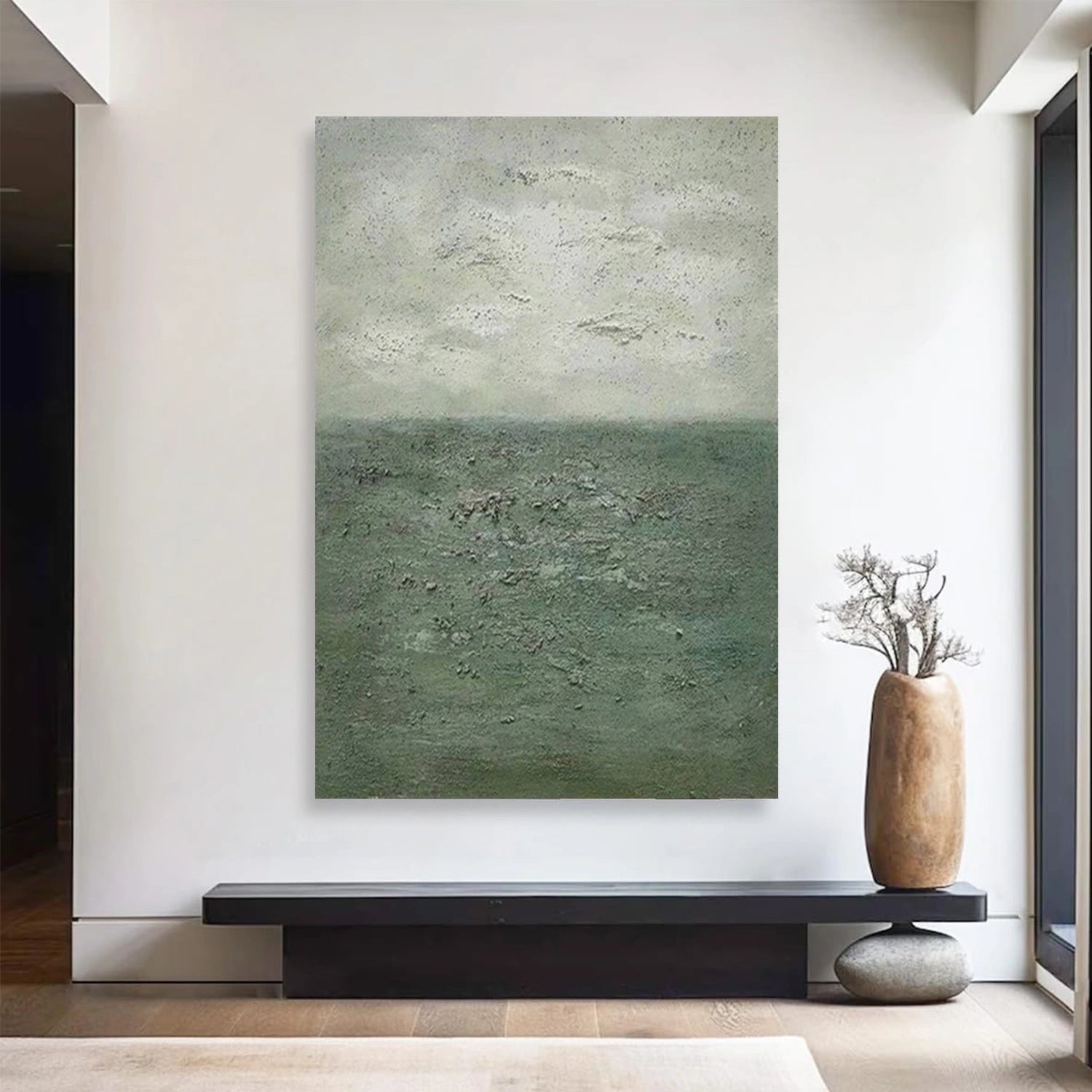 Green Wabi Sabi Textured Wall Art #VS189