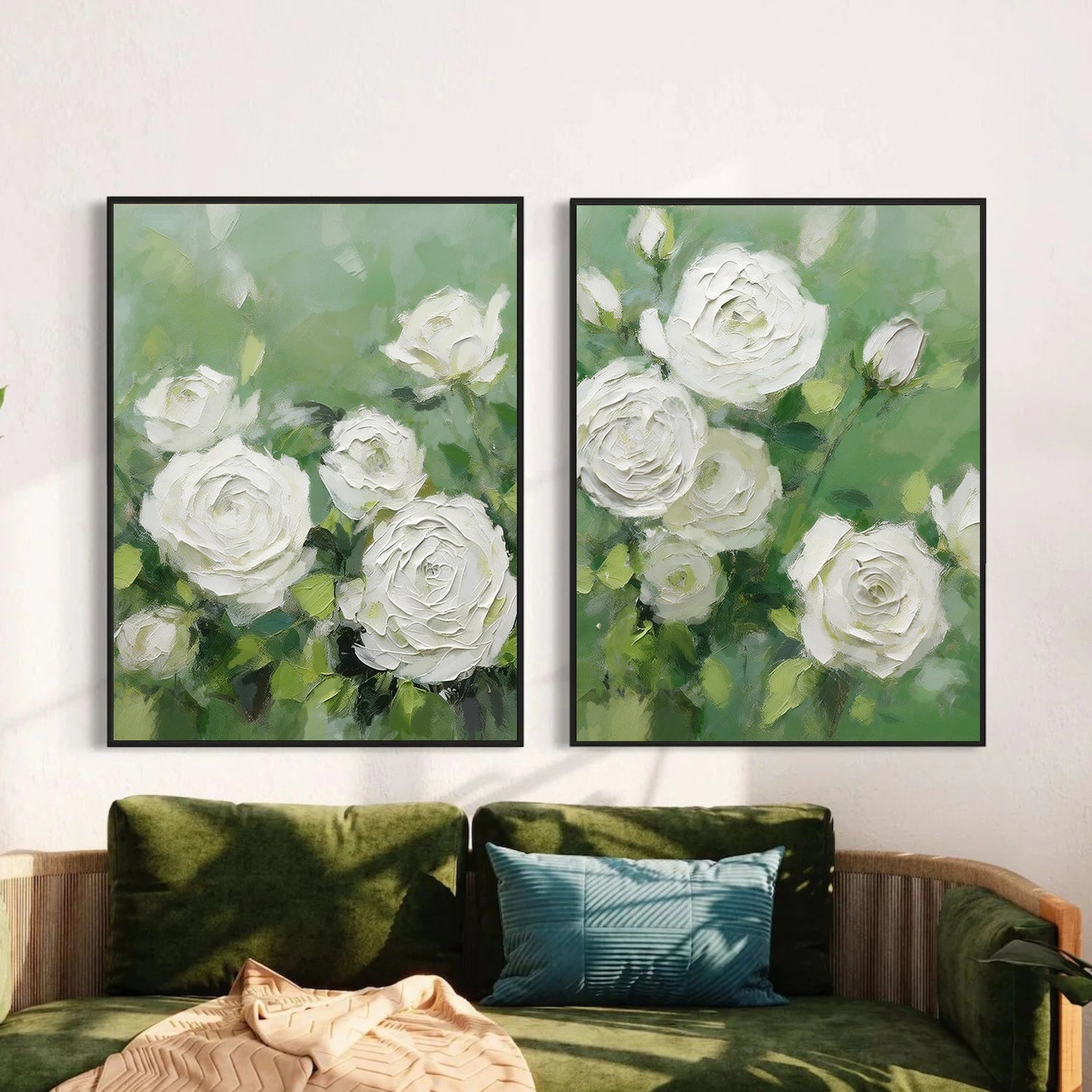 Abstract Flower And Tree Textured Canvas Art Set of 2 #MF165