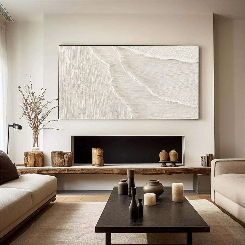 Beige Minimalist Textured Canvas Art #WM007