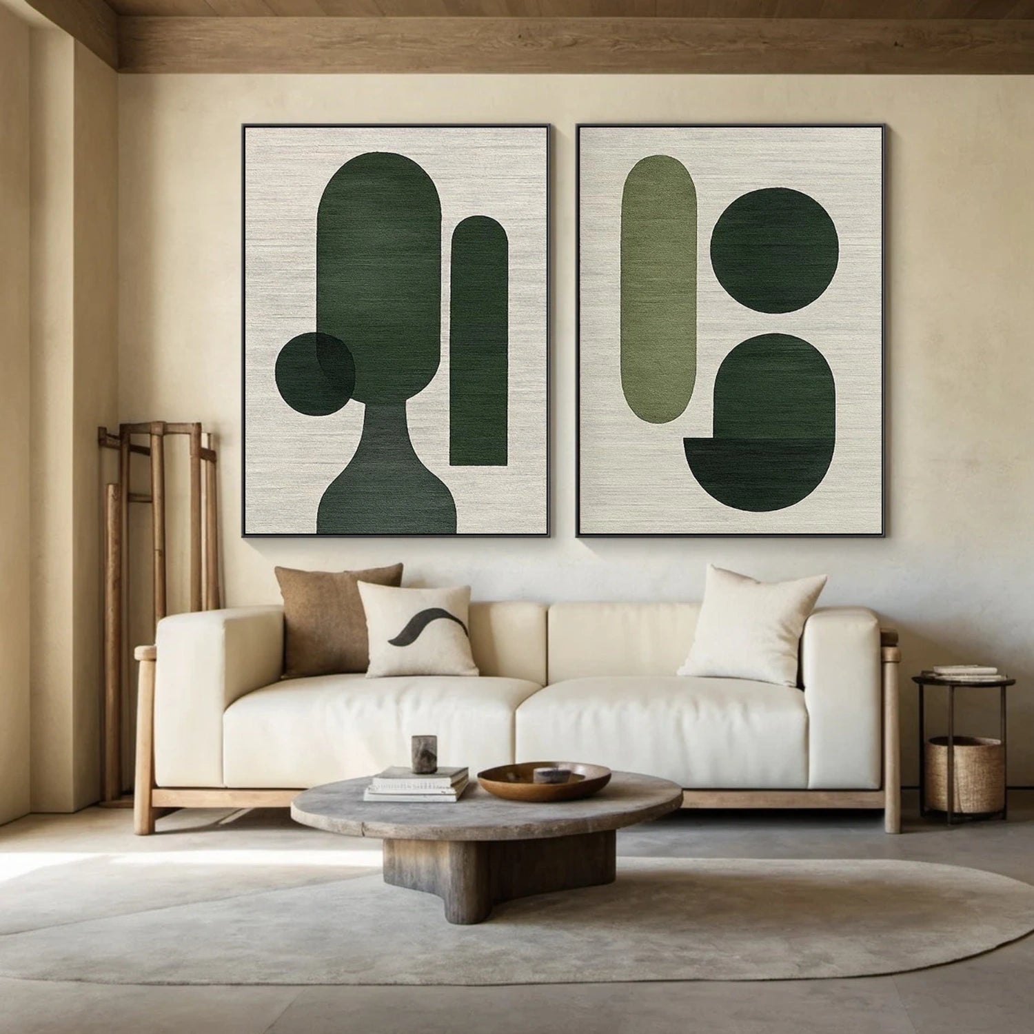 Green Wabi Sabi Wall Art Set of 2 #VS187
