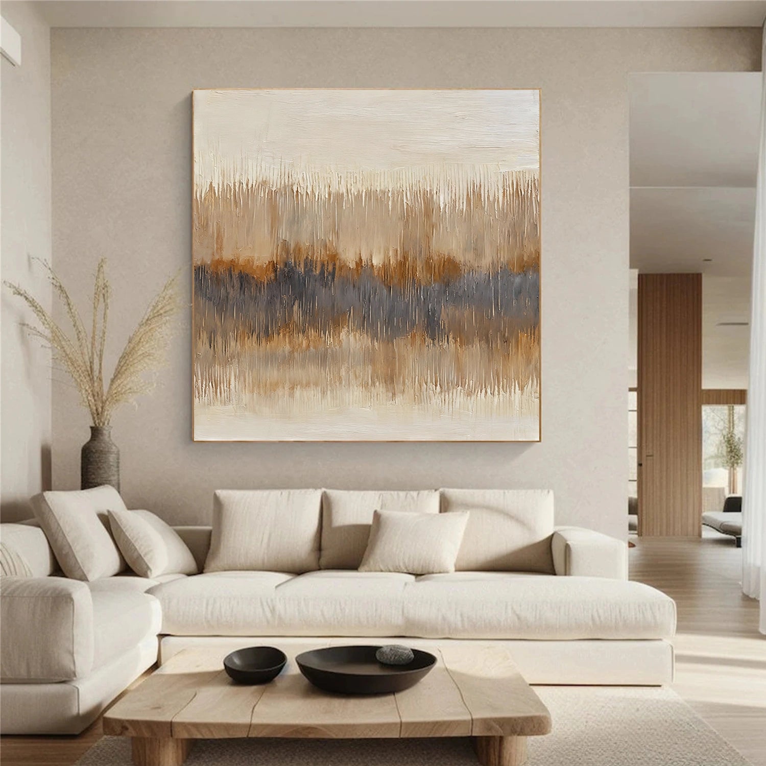 Beige and Brown Abstract Wall Art #VA204