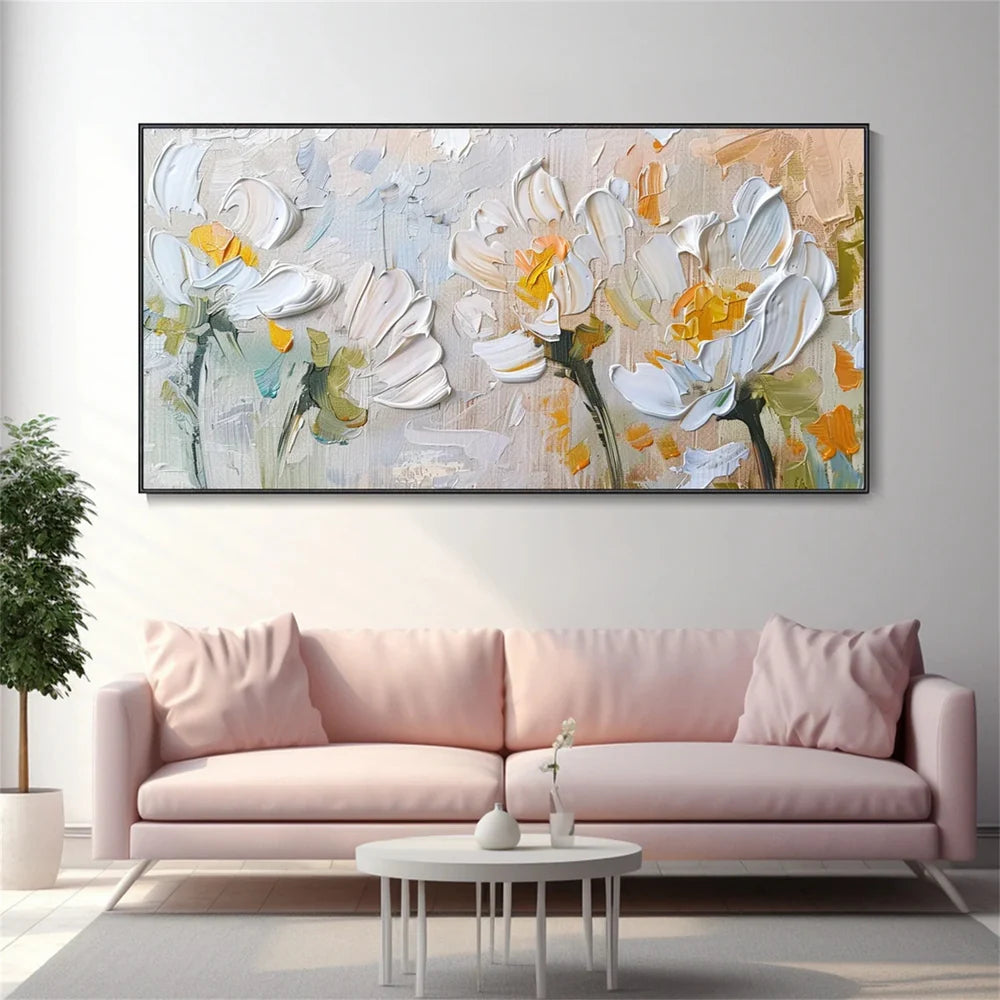 Colorful Abstract Flower And Tree Textured Canvas Art #MF053