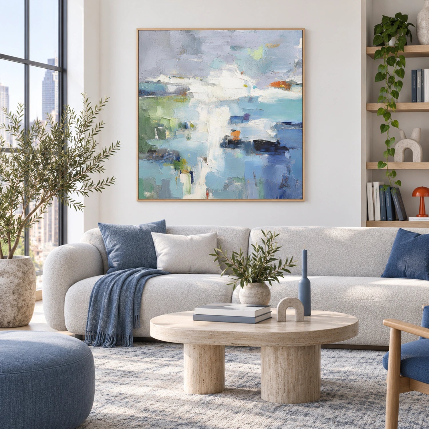 Blue Abstract Wall Art #VA345