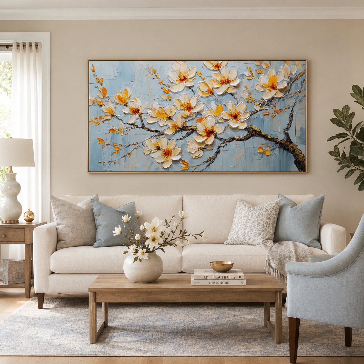 Abstract Flower And Tree Textured Canvas Art #MF198