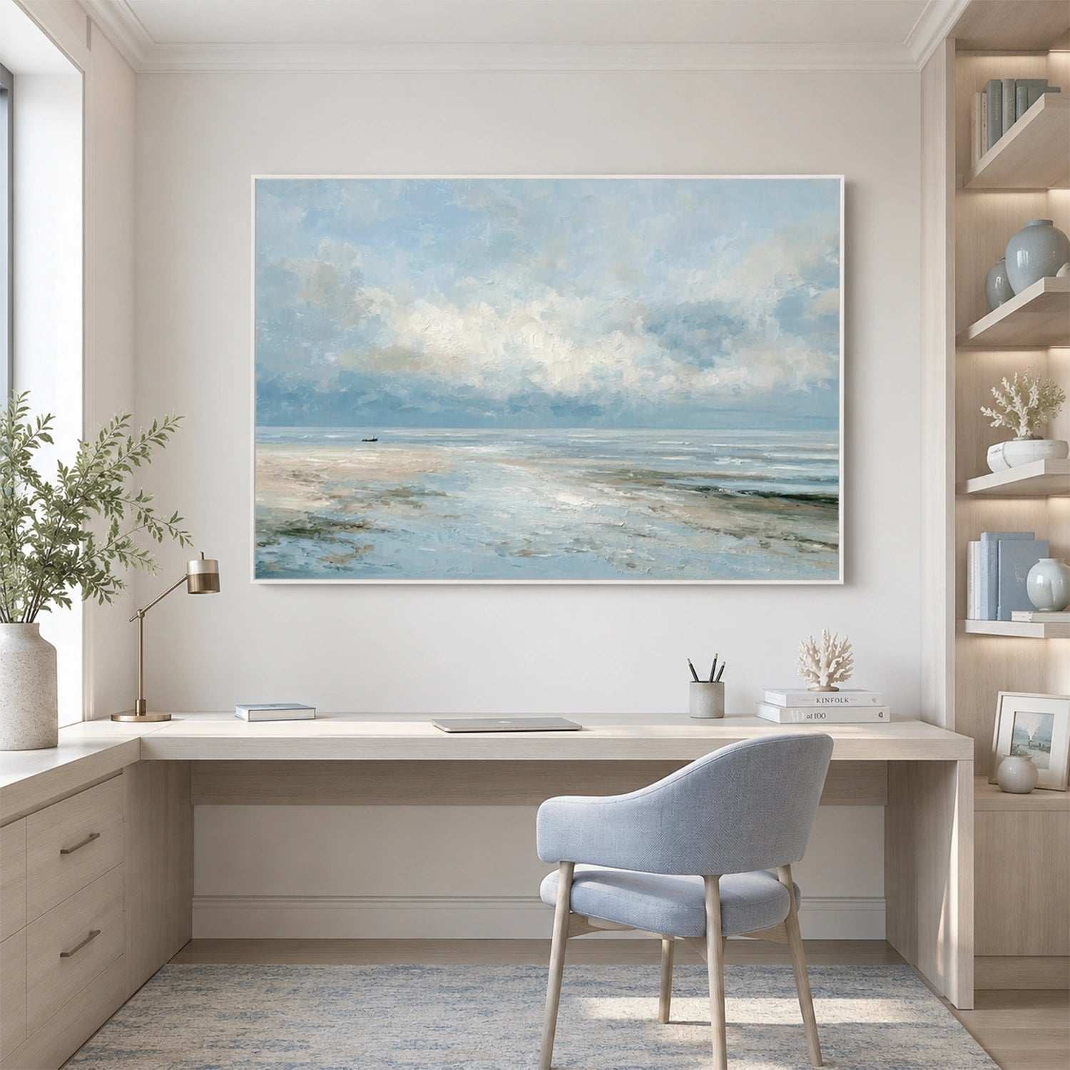 Abstract Ocean And Sky Canvas Art #OC210