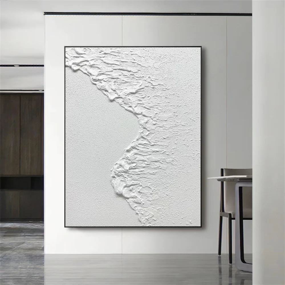 White Minimalist Textured Wall Art #WM022