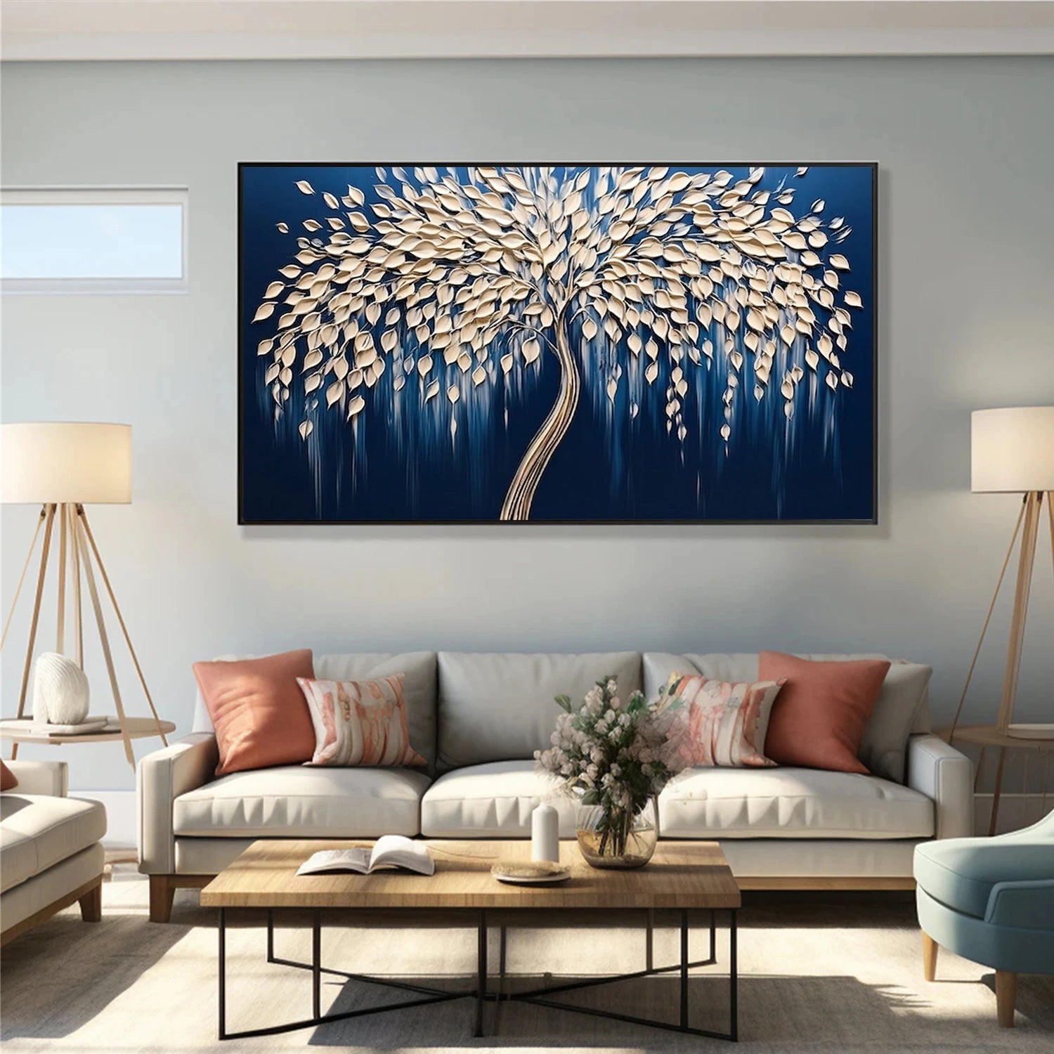 Abstract Flower And Tree Textured Canvas Art #MF189