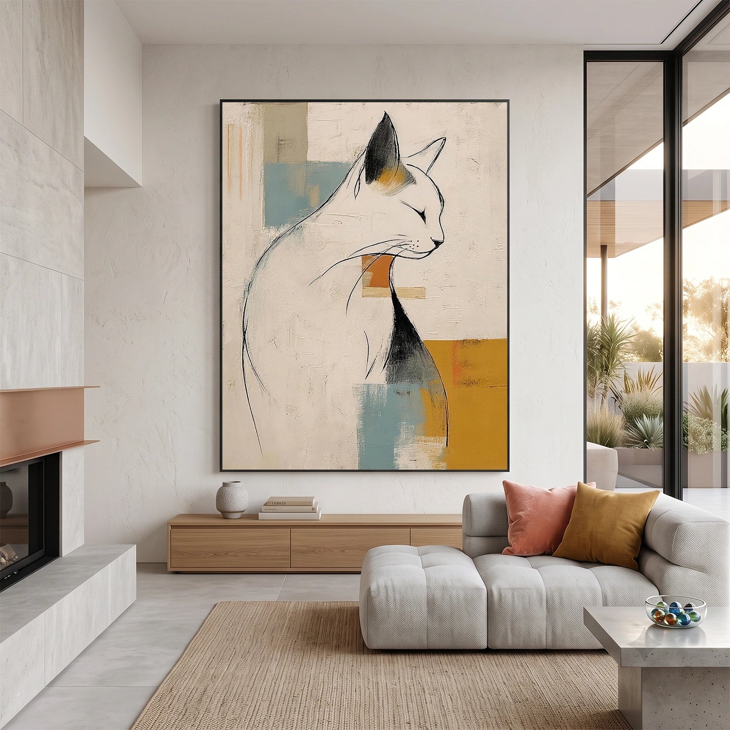 Abstract Animal Cat Canvas Art #DW145