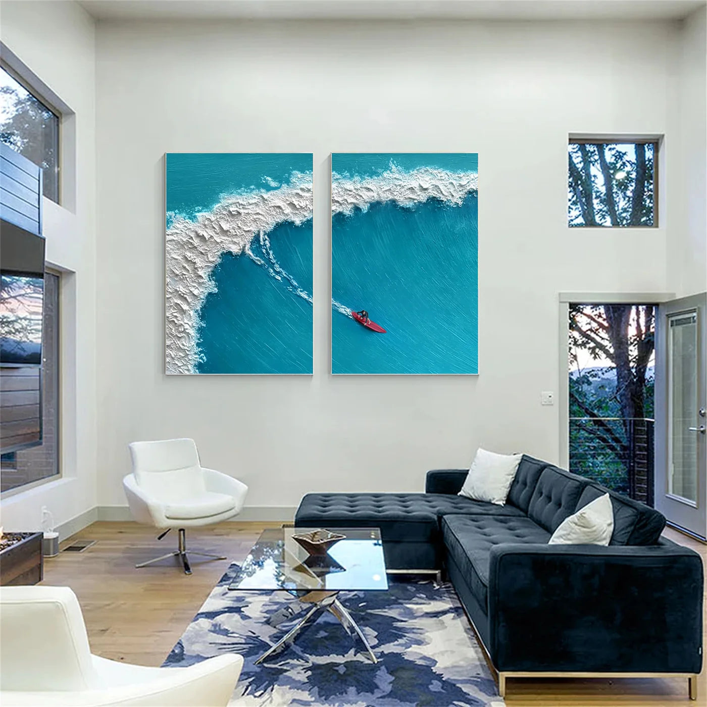 Surfing Sport Canvas Painting Set of 2 #PB018