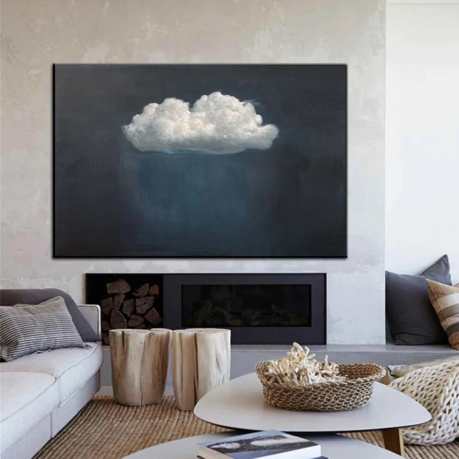 Minimalist Ocean And Sky Canvas Art #OC095