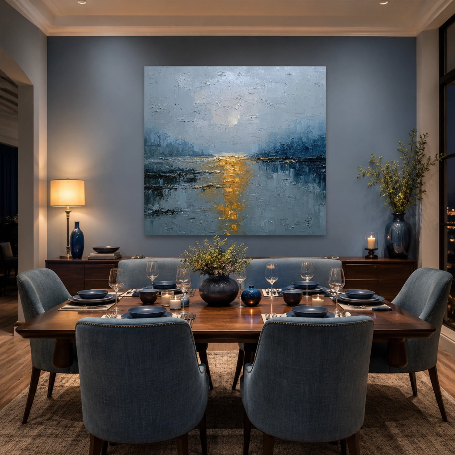 Abstract Ocean And Sky Canvas Art #OC202