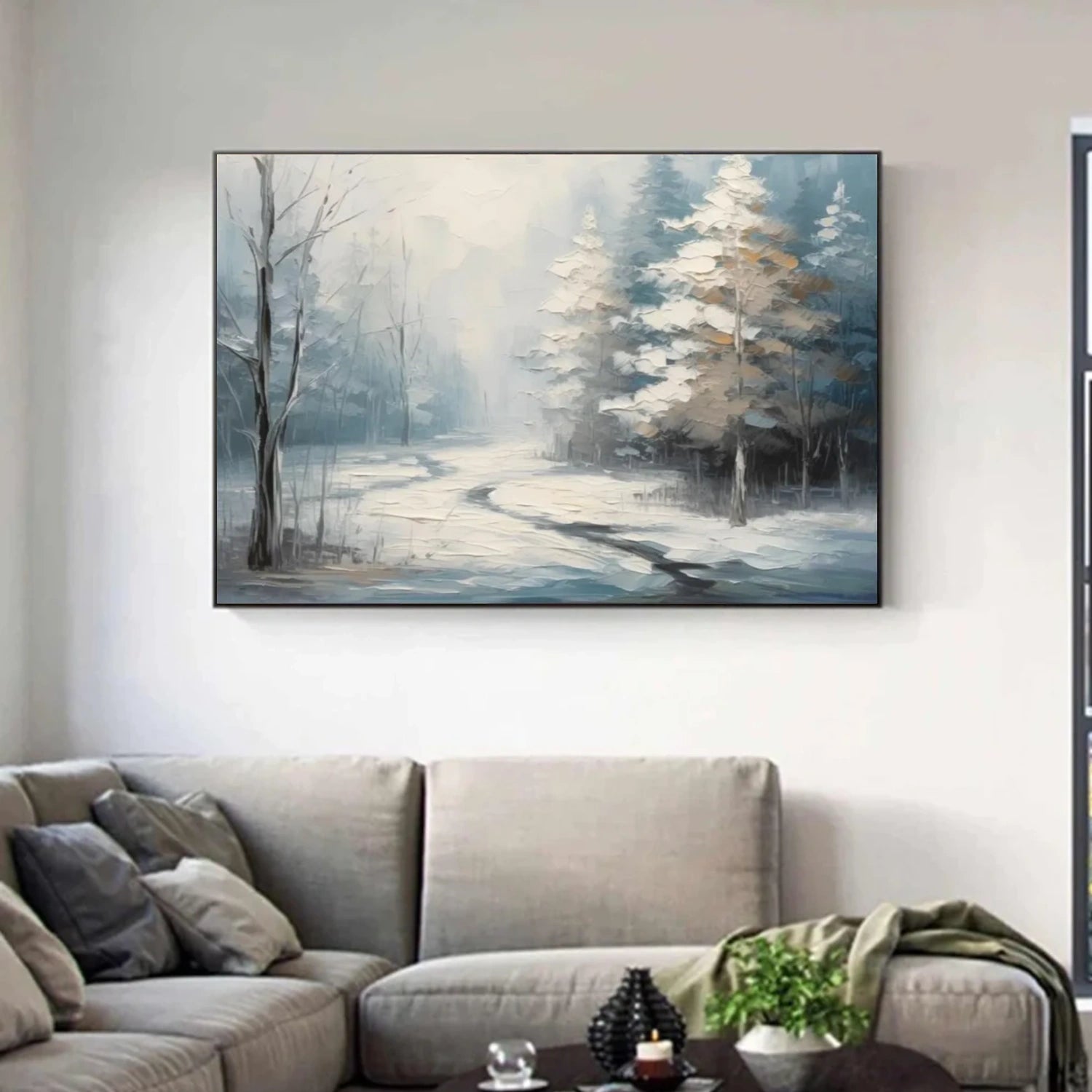 Abstract Flower And Tree Textured Canvas Art #MF086