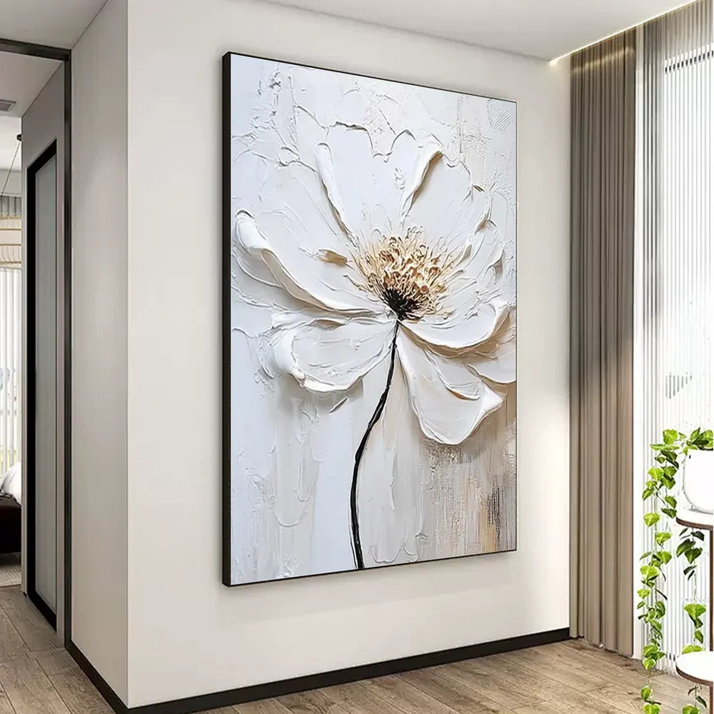 Minimalist Flower And Tree Textured Canvas Art #MF024