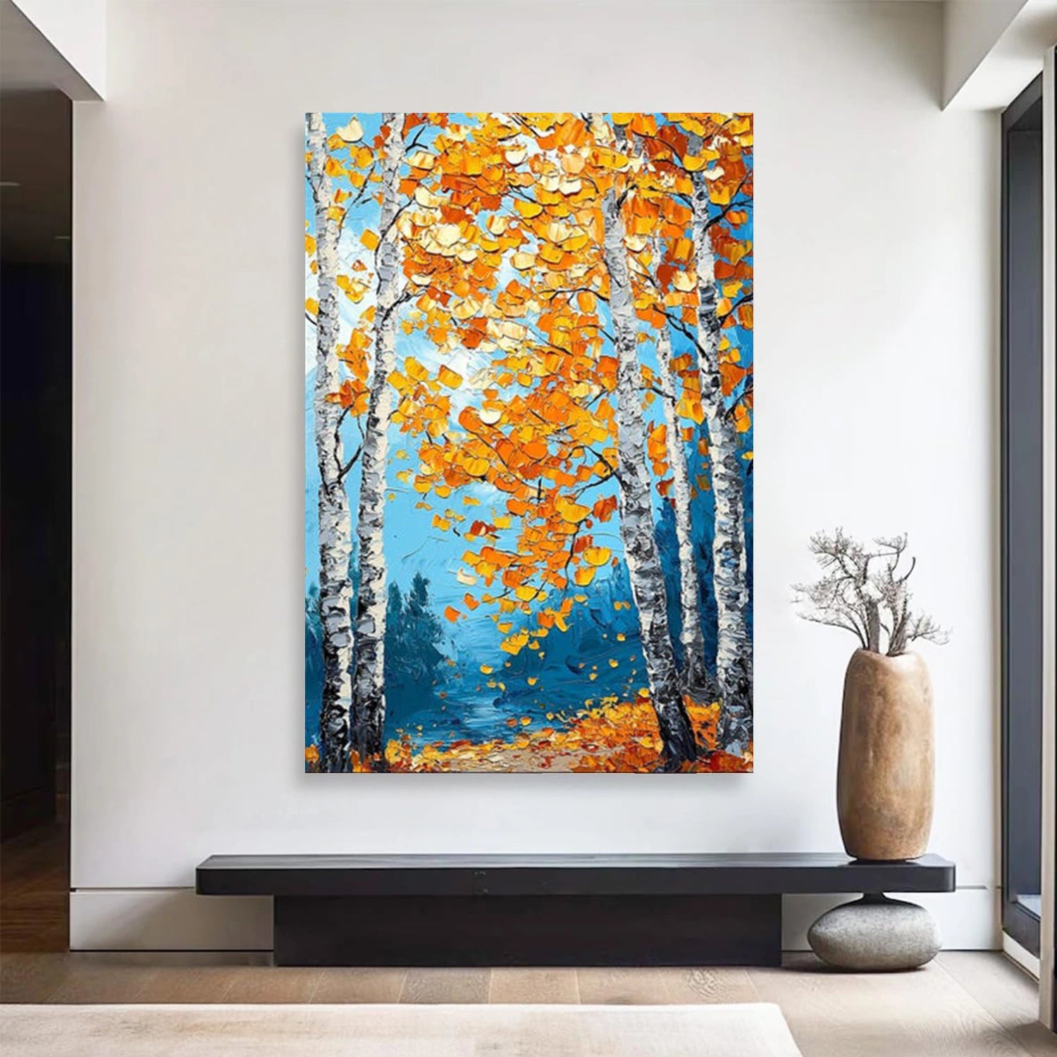 Abstract Flower And Tree Textured Canvas Art #MF171