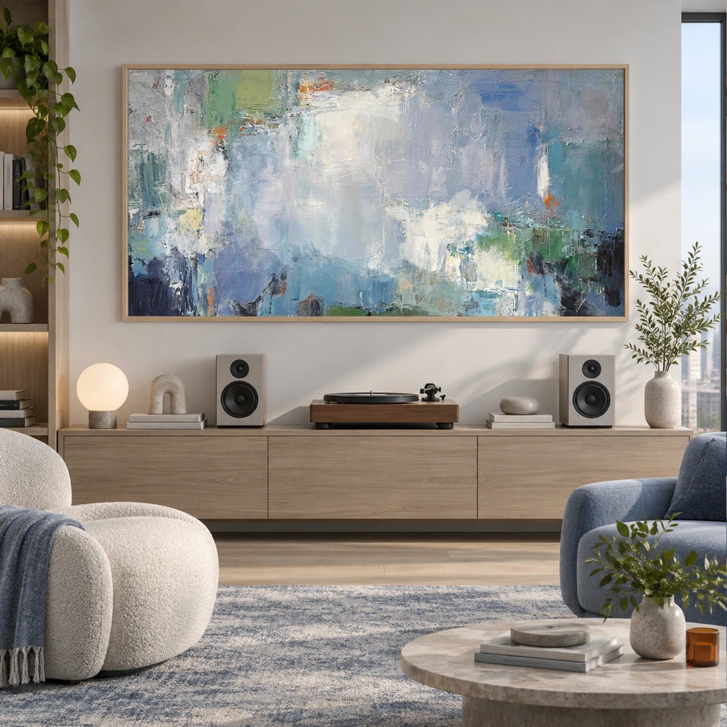 Blue Abstract Wall Art #VA342