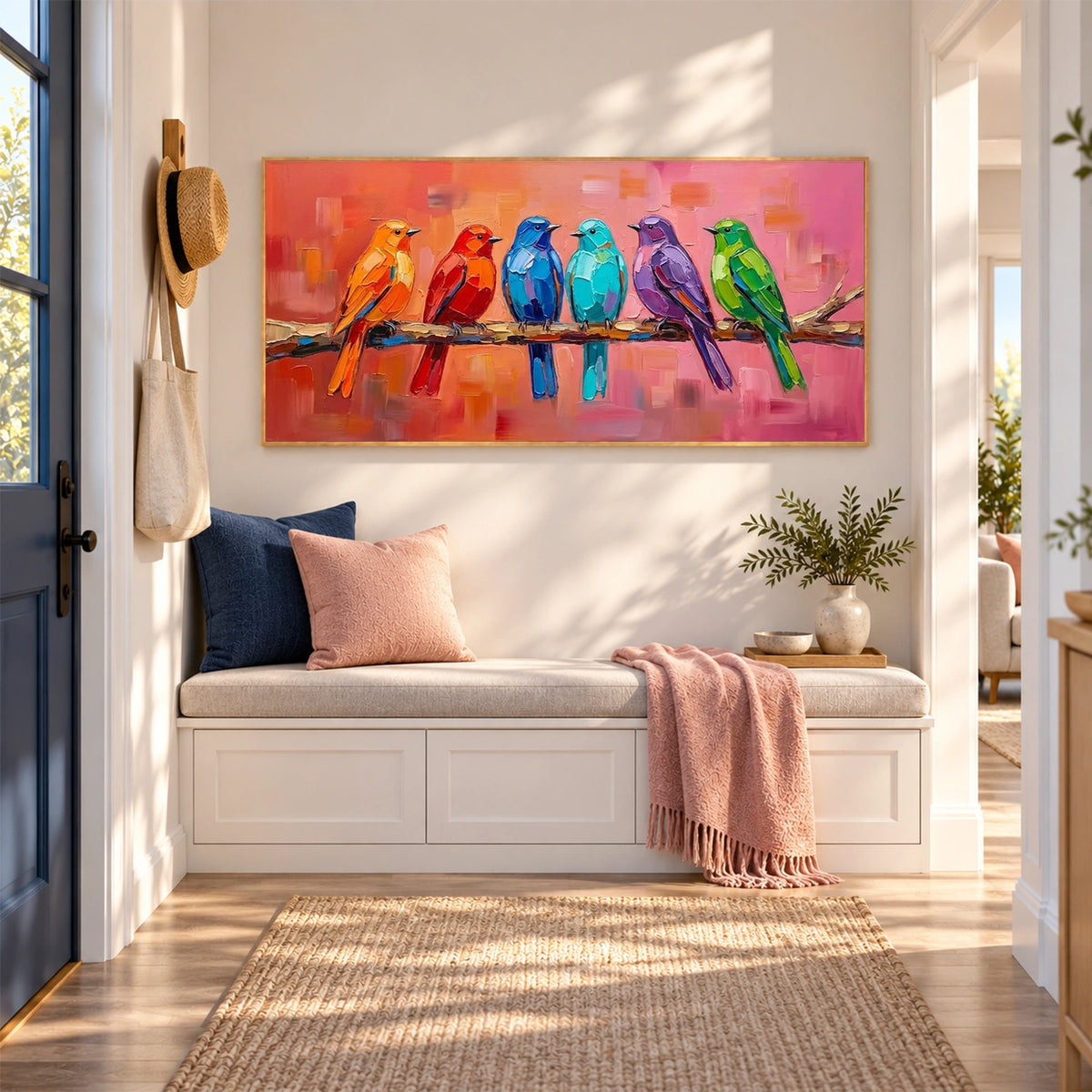 Abstract Animal Bird Textured Canvas Art #DW166